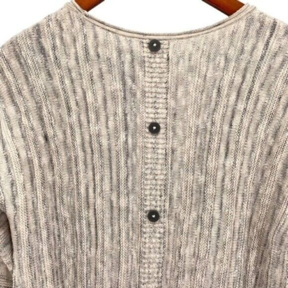 J. Jill Womens Marled Fisherman Knit Sweater Button Back - Picture 11 of 13